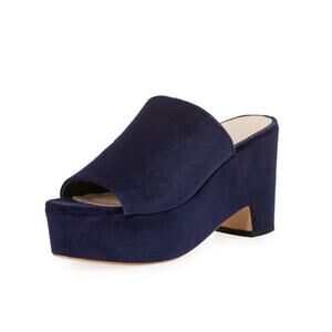 Loeffler Randall Amara Velvet Platform Slides Shoes size 9